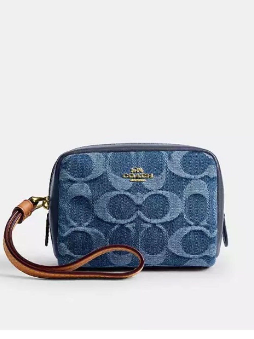Coach Denim Pouch Wristlet